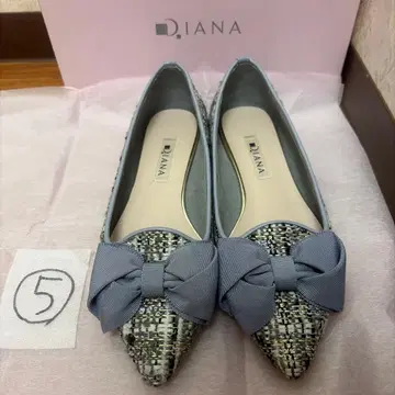 DIANA 리본 포함 플랫슈즈 블루 계열