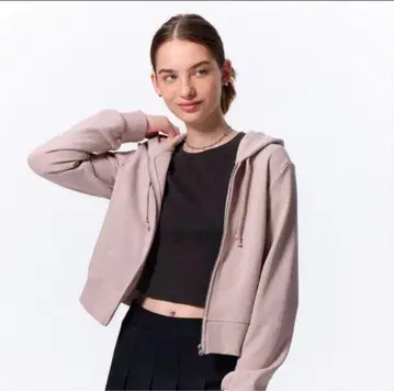 맨투맨 풀 집업 후드티 GU 핑크 s