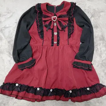 dearmylove 와인 레드와 블랙의 프릴 드레스 3L