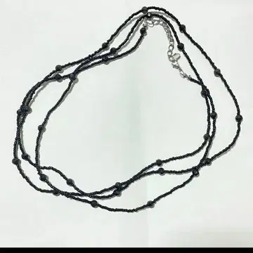 비즈 목걸이 블랙 블랙 긴 액세서리
