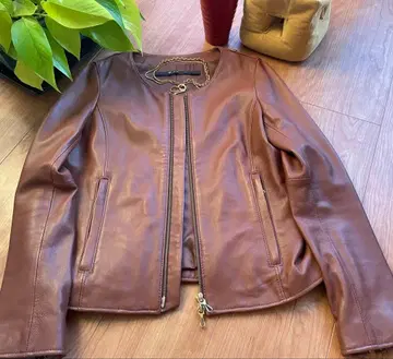 브라운 가죽 자켓 (양가죽)