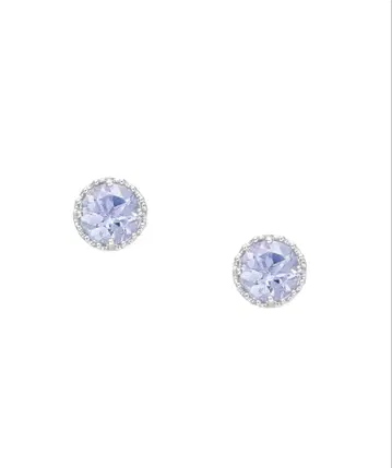 K10 화이트 골드 단자이트 귀걸이 TSUTSUMI