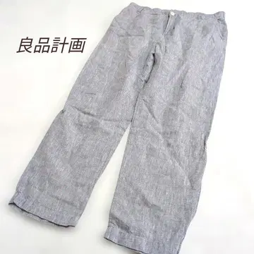 [ 무인양품 ] 무인양품 린넨 100% XL 빅 와이드 팬츠 그레이