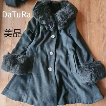 DaTuRa 블랙 퍼 롱 코트