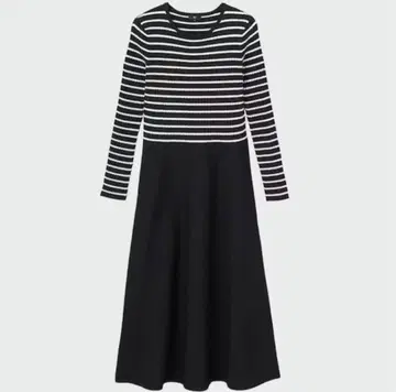 홀 가먼트 니트 플레어 원피스