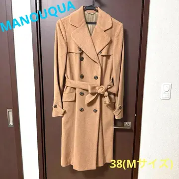 MANOUQUA 마누카 베이지 더블 브레스트 롱 코트 M 사이즈