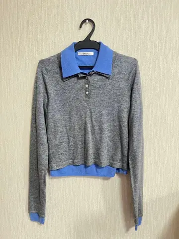 snidel Sustainable 레이어드 폴로 니트 풀오버