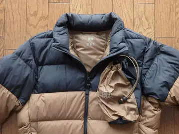 거의 새상품! 울트라 라이트 다운 자켓 블랙x브라운 S 사이즈