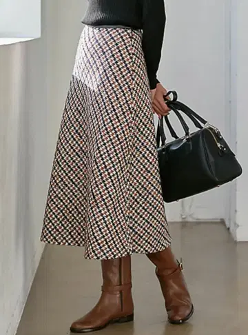 23구 스커트 트위드 브라운 34 트위드