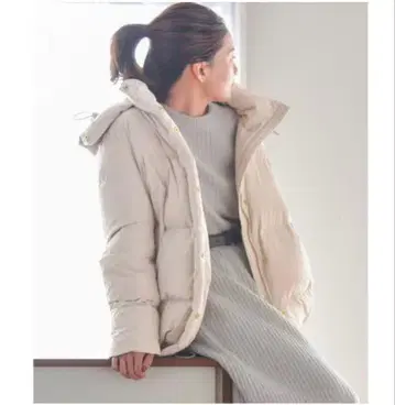 이에나 리사이클 다운 숏코트 베이지 36