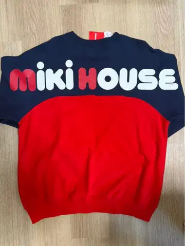 MIKI HOUSE 네이비/레드 맨투맨 M
