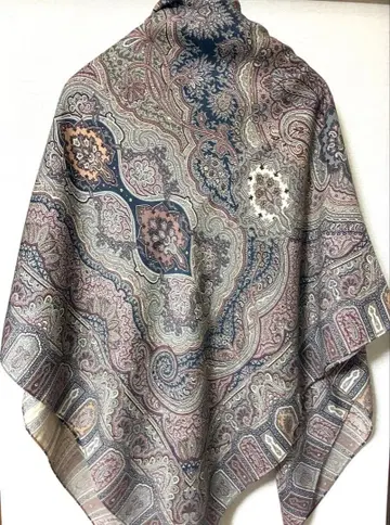 ETRO 대형 스톨 실크울 정사각형