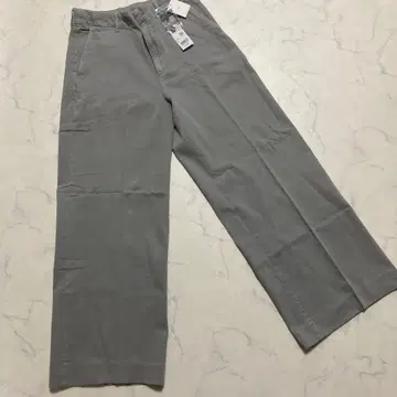 새상품 유니클로 와이드 트라우저진 그레이 XL