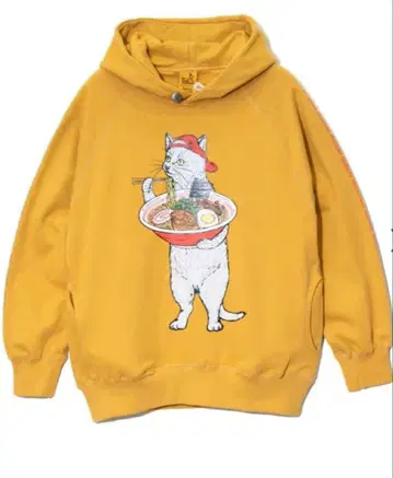 새상품 go slow caravan 고슬로우캐러밴 라멘 고양이 후드티
