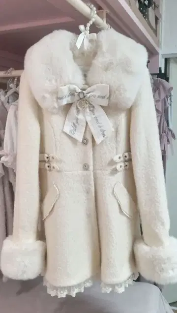 LIZLISA 비쥬 리본 미니 A라인 코트