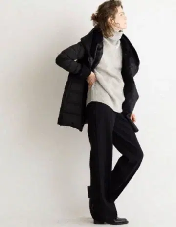 YOSOOU 페이크 무스탕 코트 다운 코트 블랙 사이즈 3 L