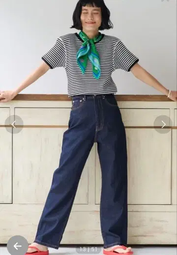 FREAK'S STORE S 하이웨스트 테이퍼드 데님 와이드 데님