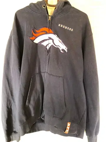 덴버 브롱코스 집업 후드티 네이비