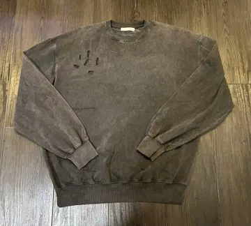 ZARA 자라 데미지 가공 오버 사이즈 스웨트 셔츠 여성용 M