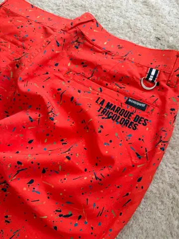 오렌지 스플래터 패턴 골프 팬츠 사이즈 78