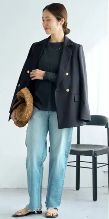 IENA 트윌 더블 브레스트 자켓