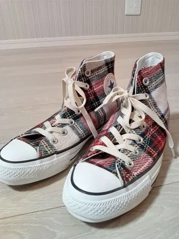 미사용 보관품 CONVERSEALLSTAR 체크 무늬 하이컷 척테일러