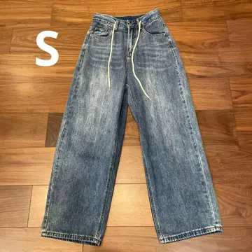 미사용, 하이웨스트 와이드 데님