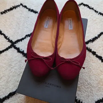 UNITED ARROWS 발레 슈즈 빨간색 레드 와인 23cm