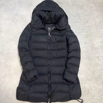 타트라스 다운 코트 퍼플 후드 사브리나 A라인 2way 블랙