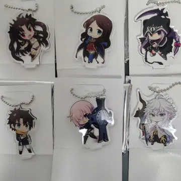 6종 세트 FGO 바빌로니아 세가 콜라보 카페 아크링 키링