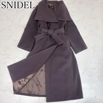 SNIDEL 울 캐시미어 빅 스탠드 카라 롱 코트