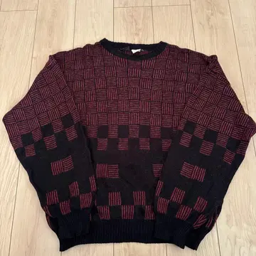 체크 니트 스웨터 이탈리아제