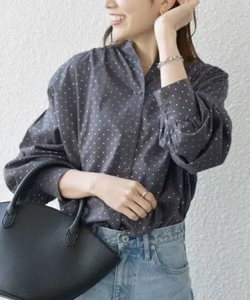 SHIPS any 도트 빅 실루엣 셔츠