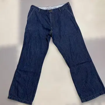 랜즈 엔드 다크 블루 와이드 레그 데님 85