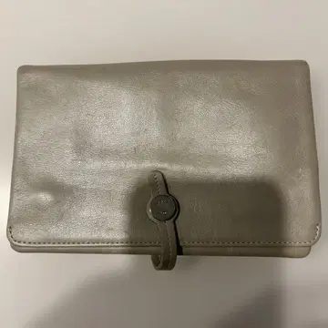 FRAME WORK 실버 그레이 이단 접이식 지갑 버튼 포함