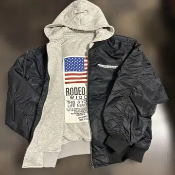 RODEO CROWNS WB 리버서블 MA-1 봄버 자켓 블랙 M