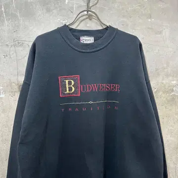 US 구제 의류 버드와이저 맨투맨 트레이닝복 블랙 BUDWEISER