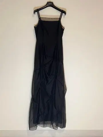 블랙 쉬폰 롱 드레스