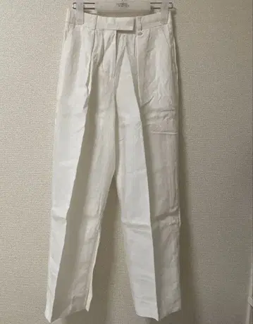 ARKET 화이트 린넨 100% 팬츠