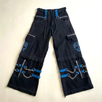 TRIPP nyc 카고 본지티 팬츠 스컬 체인 XS 블랙