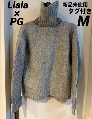 택 포함 미사용 새상품 Liala x PG 터틀넥 스웨터 그레이 M