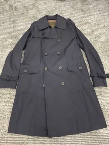 스코틀랜드제 매킨토시 트렌치코트 네이비 40