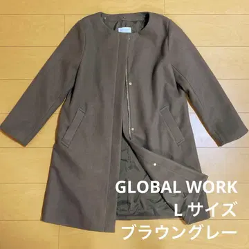 [ 새상품 ] GLOBAL WORK 여성용 L 롱 코트 후드 탈부착 가능