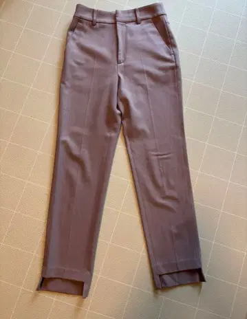 Noble 캐럿 실루엣 헴 스텝 팬츠 34