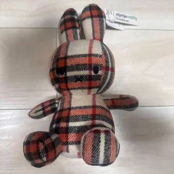 택 포함 새상품 미피 봉제 인형 플란넬 체크 본톤 토이즈