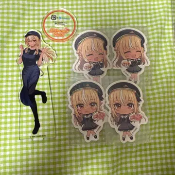 시라누이 플레어 규카쿠 콜라보 한정판 아크릴 스탠드 & 스티커 세트