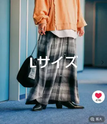 [be with M] MisayoWAY 체크 스커트 블랙 L