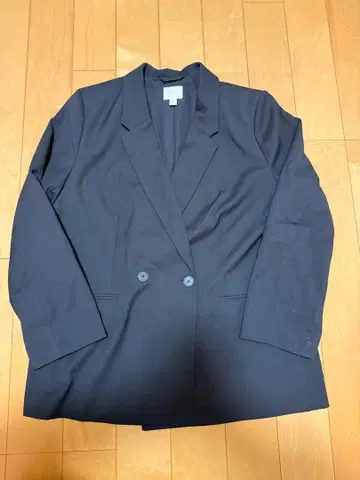 H&M 블랙 더블 브레스트 테일러드 자켓