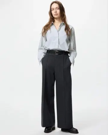 브러쉬드 저지 와이드 팬츠 긴 길이