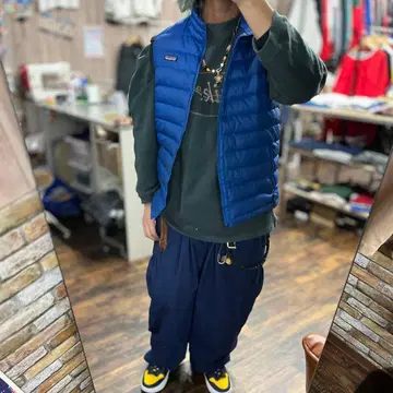 Patagonia 파랑 퀼팅 베스트 KIDS XXL 리메이크 구제 의류